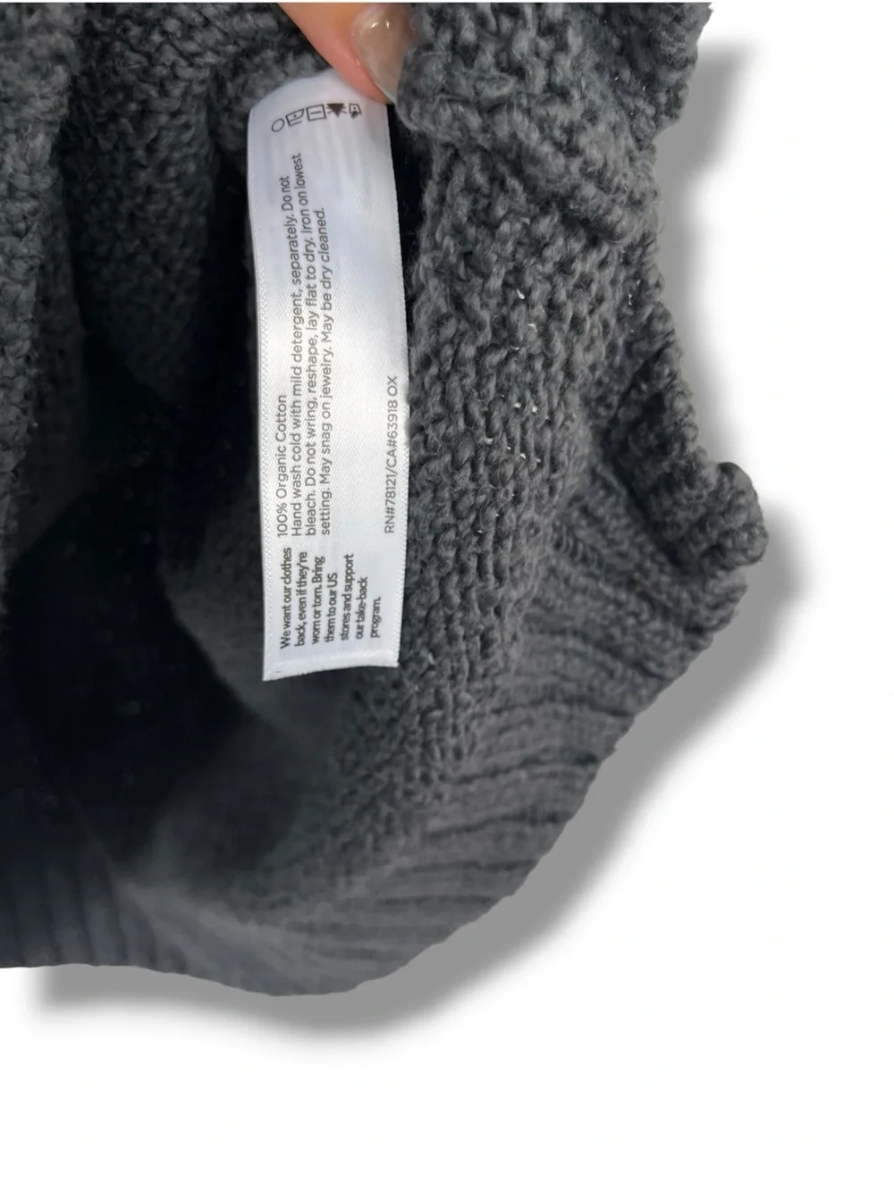 Eileen Fisher Peruvian Organic Cotton Crimp Sweater Grey L Quiet Luxury Slub
